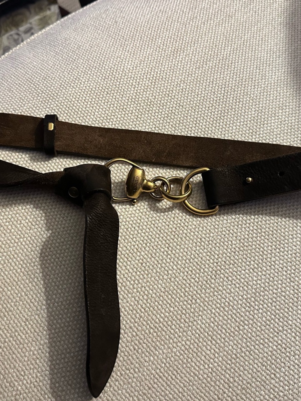 Gucci Brown Leather Belt with Gold Horsebit Hardware size 90/36